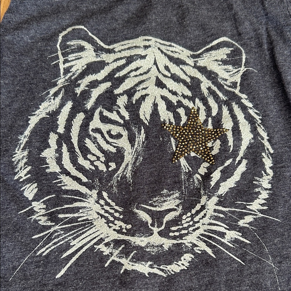 Chaser Kids Tiger Star‎ Studded Muscle Tank Top Charcoal Gray Size 14 CHTW70 - Picture 2 of 7